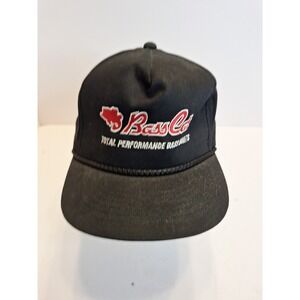 Vintage Bass Cat Hat Cap Adult Snapback Black Fishing Boats